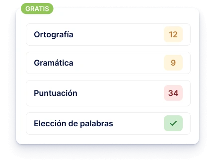 Previsualización de los errores ortográficos del documento analizado por el detector de plagio.